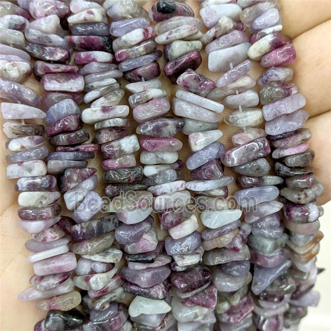 Natural Plum Blossom Tourmaline Chips Beads Freeform Purple