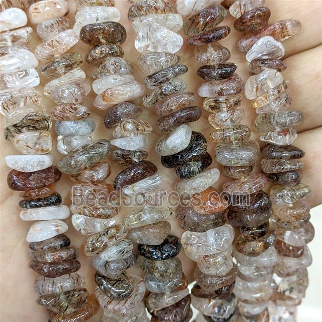 Natural Rutilated Quartz Beads Chips Mixed Freeform