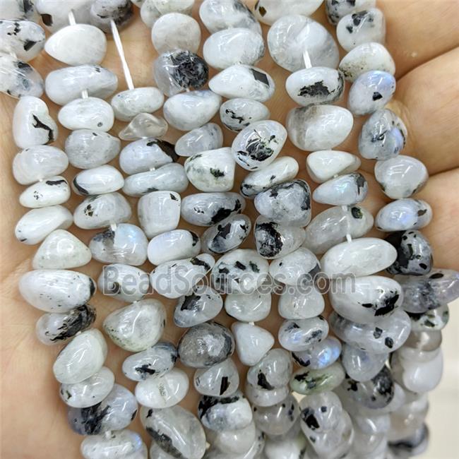 Natural White Moonstone Beads Chips Freeform