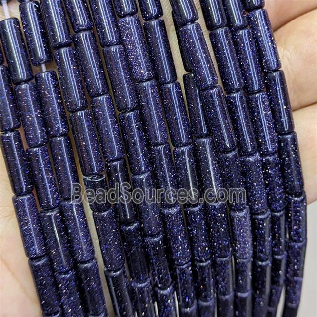 Blue Sandstone Tube Beads