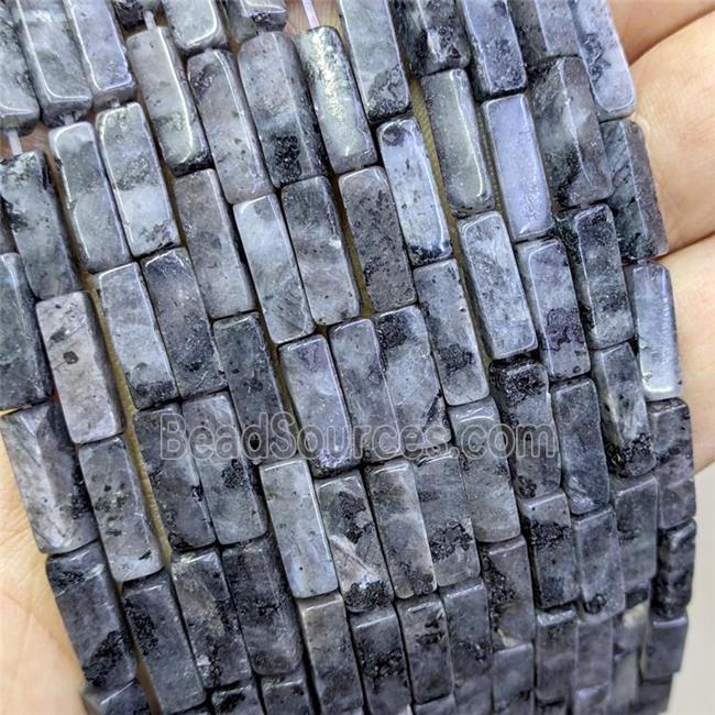 Natural Black Labradorite Cuboid Beads