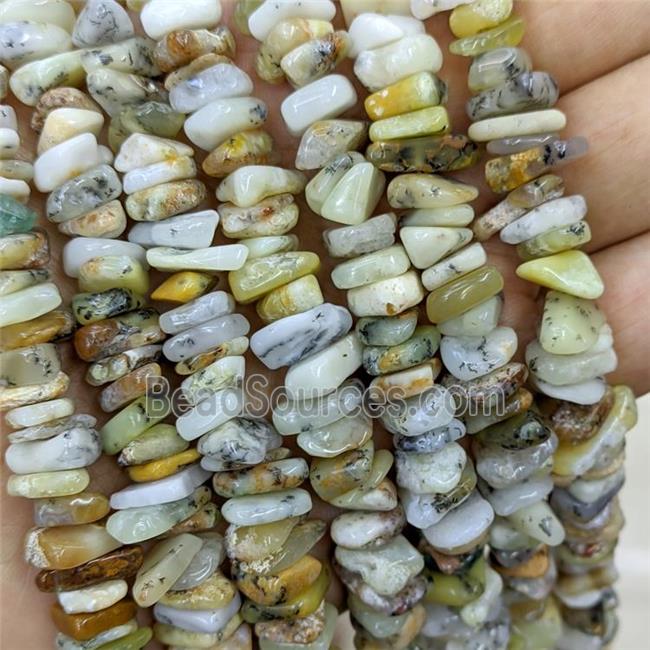 Natural Moss Opal Chips Beads Freeform