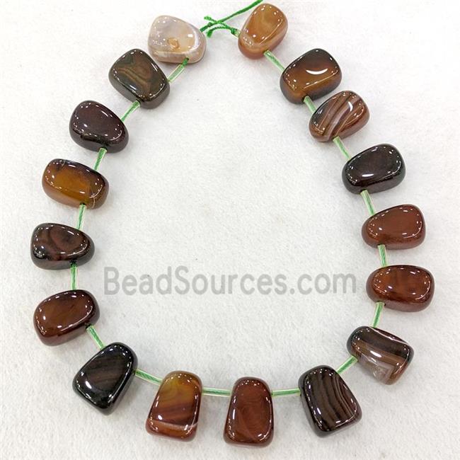 Natural Agate Teardrop Beads Graduated Amber Dye Topdrilled