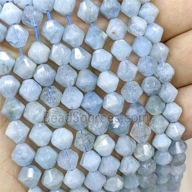 Natural Aquamarine Beads Bicone Blue