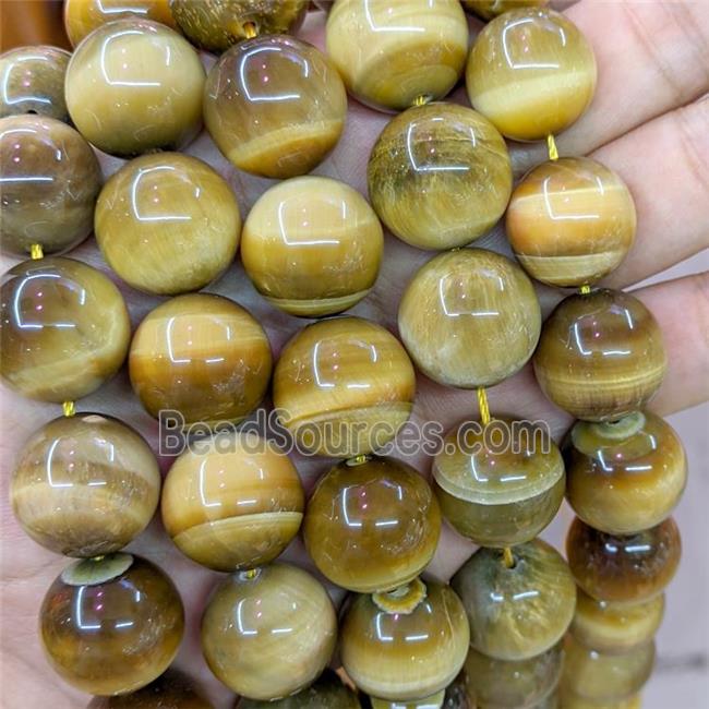 Natural Tiger Eye Stone Beads Golden Dye Smooth Round