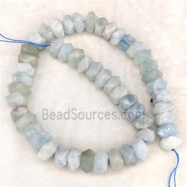 Natural Aquamarine Beads Blue Faceted Square