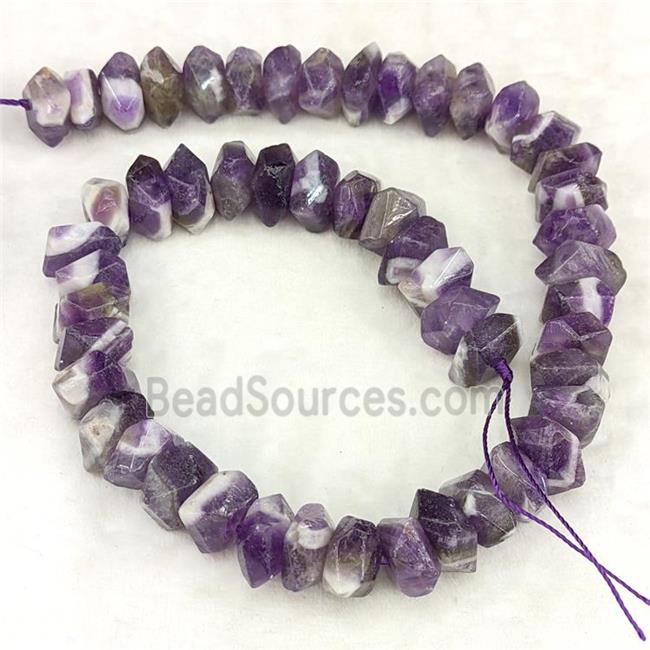 Natural Dogtooth Amethyst Beads Purple Faceted Square