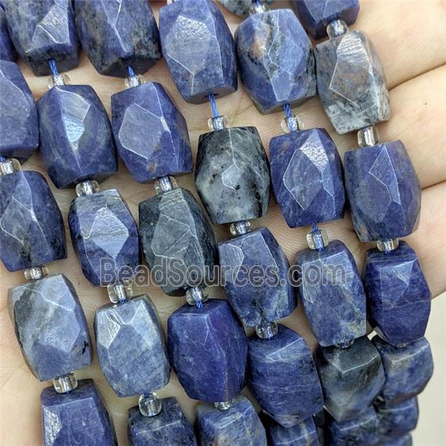 Natural Blue Sodalite Cuboid Beads Faceted