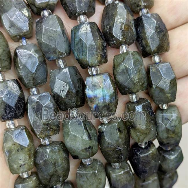 Natural Labradorite Beads Faceted Cuboid