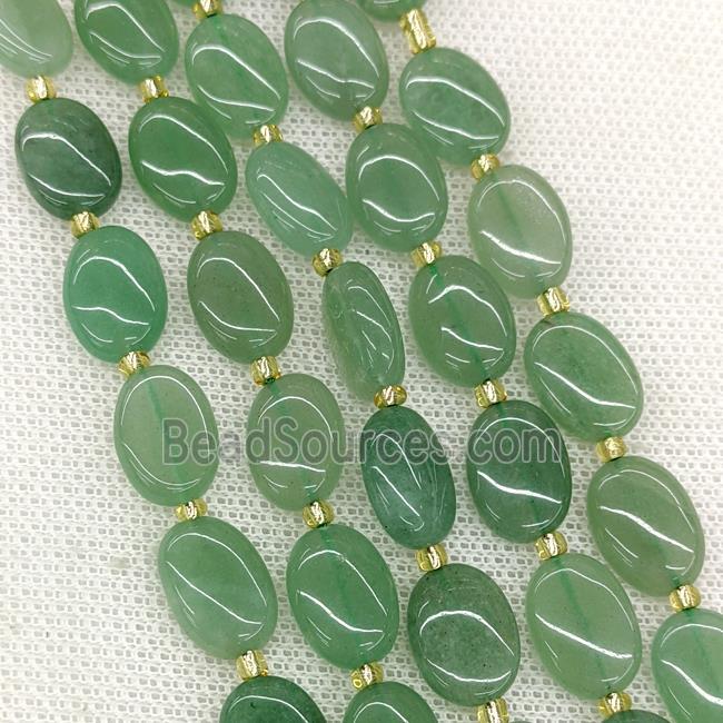 Natural Green Aventurine Oval Beads