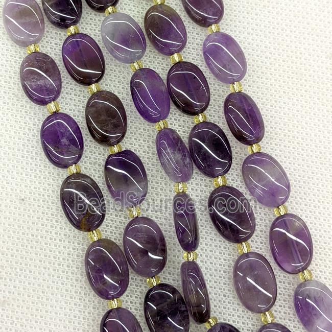 Natural Amethyst Oval Beads Purple