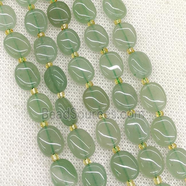 Natural Green Aventurine Oval Beads