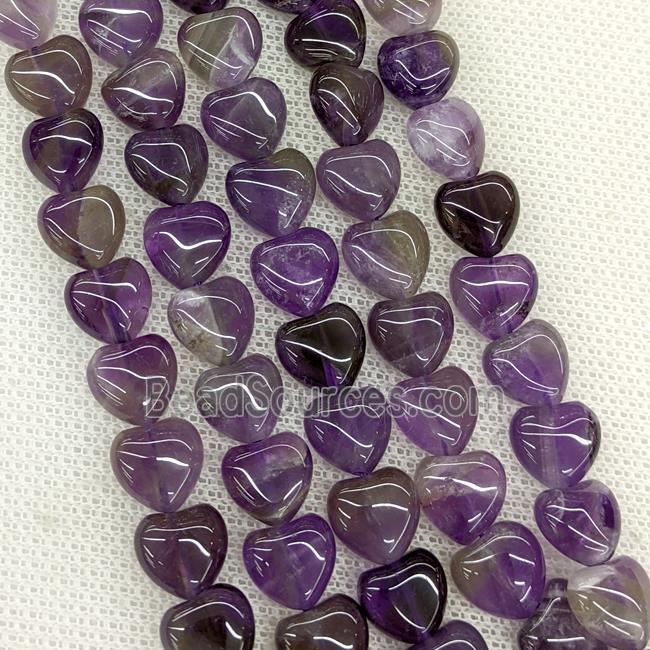 Natural Amethyst Heart Beads Purple