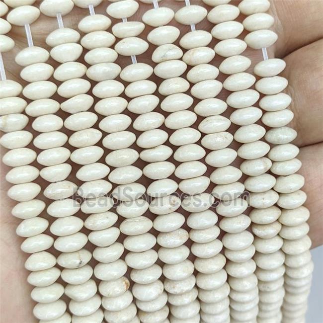 Natural White River Jasper Beads Smooth Rondelle