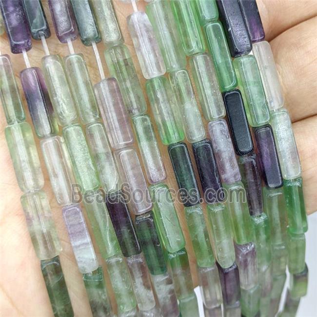 Natural Fluorite Beads Cuboid Multicolor