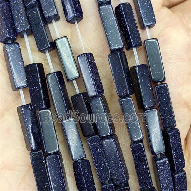 Blue Sandstone Cuboid Beads