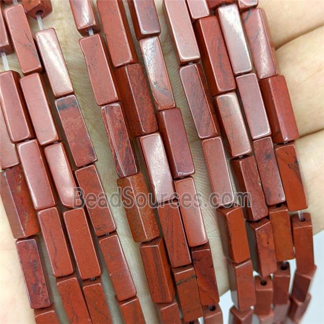 Natural Red Jasper Cuboid Beads