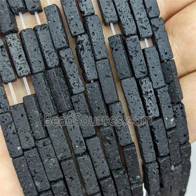 Natural Black Lava Beads Cuboid