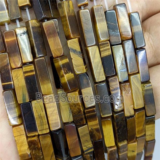 Natural Tiger Eye Stone Cuboid Beads