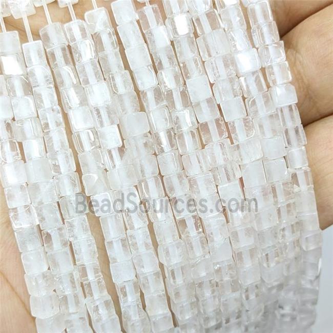 Natural Clear Quartz Cube Beads