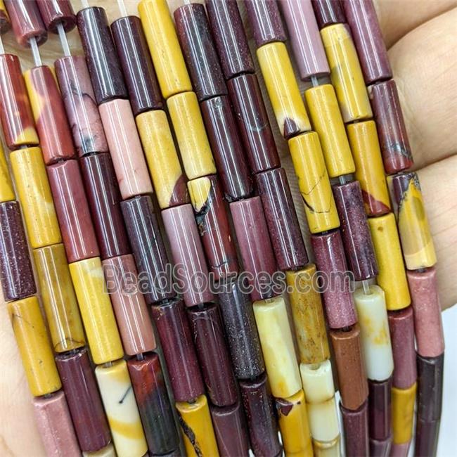 Natural Mookaite Tube Beads Multicolor