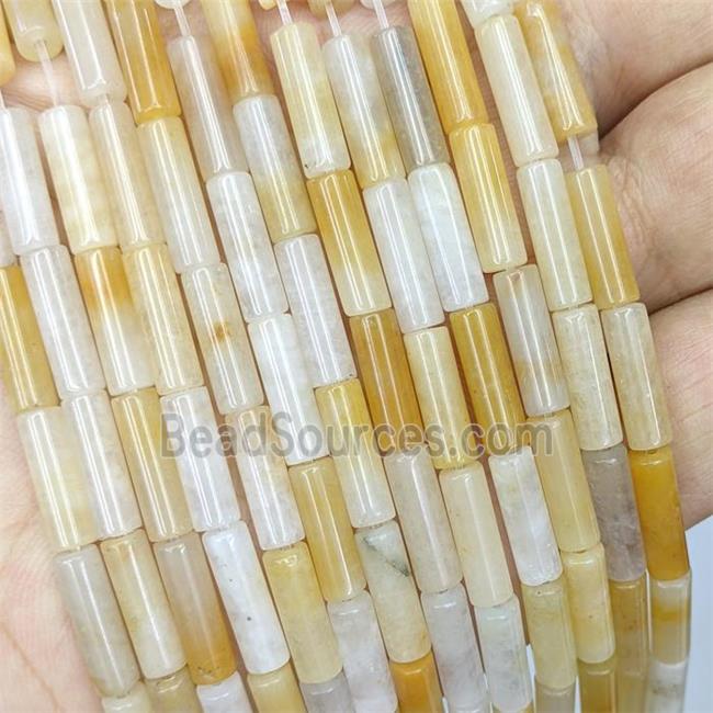 Natural Yellow Aventurine Tube Beads