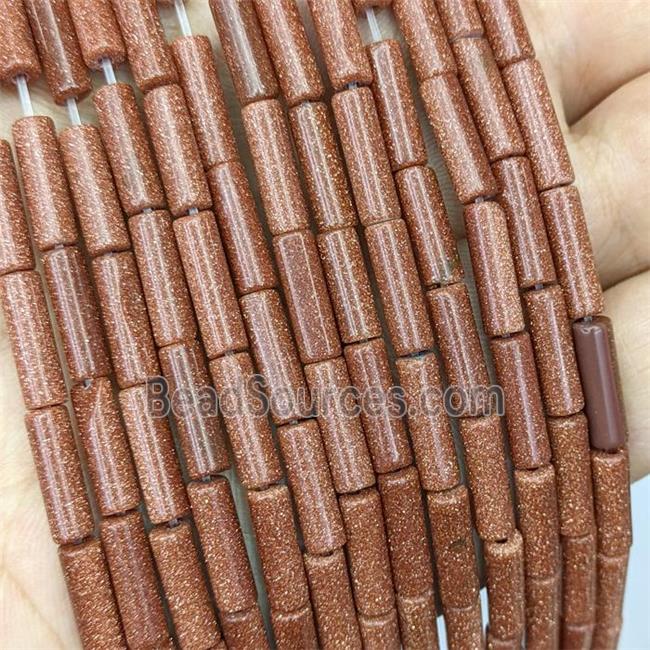 Golden Sandstone Tube Beads