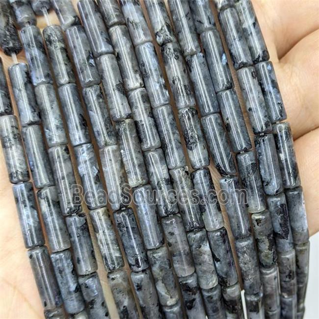 Natural Black Labradorite Tube Beads Larvikite