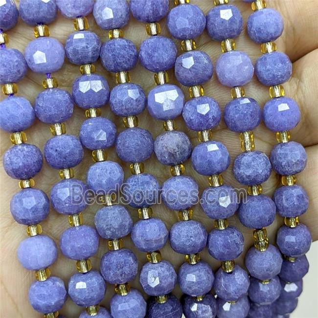 Jade Beads Blue Dye Faceted Rondelle