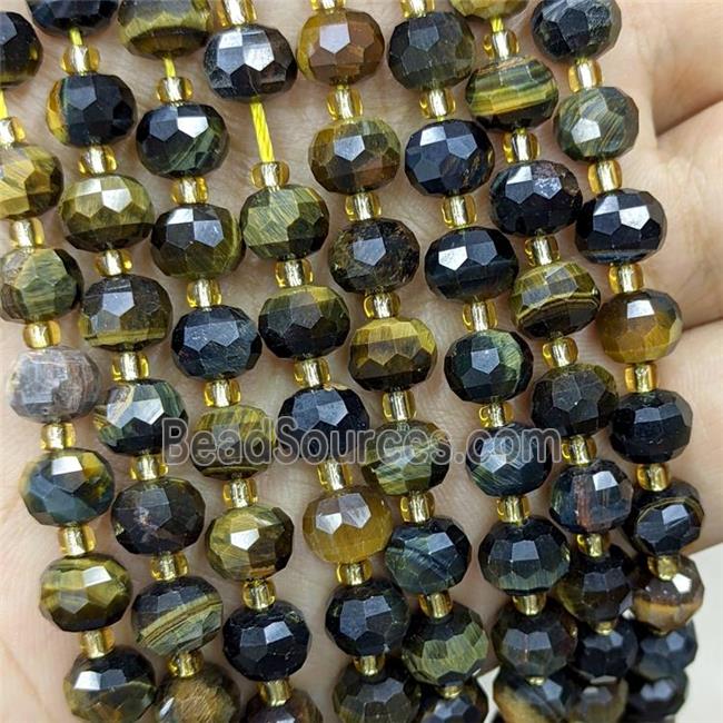 Natural Tiger Eye Stone Beads Faceted Rondelle