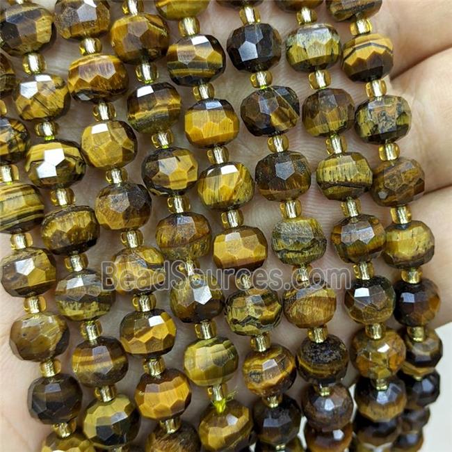 Natural Tiger Eye Stone Beads Faceted Rondelle