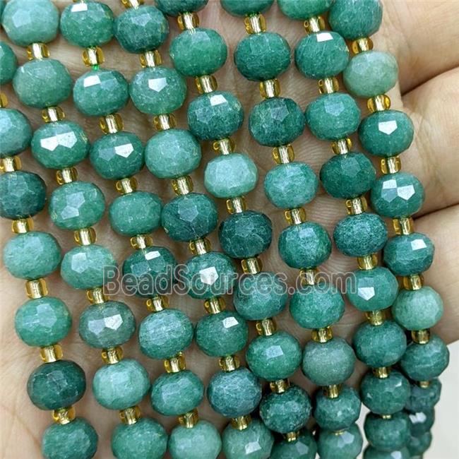 Natural Green Aventurine Beads Faceted Rondelle Dye