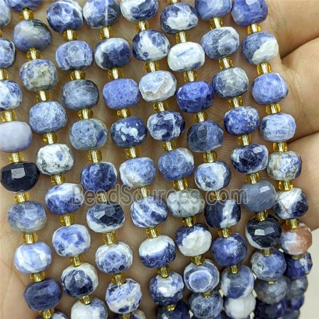 Natural Blue SOdalite Beads Faceted Rondelle