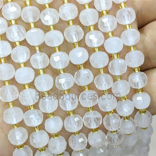 Natural Clear Quartz Beads Faceted Rondelle