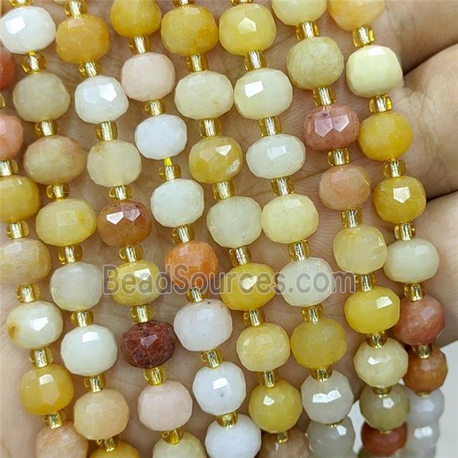 Natural Yellow Aventurine Beads Faceted Rondelle