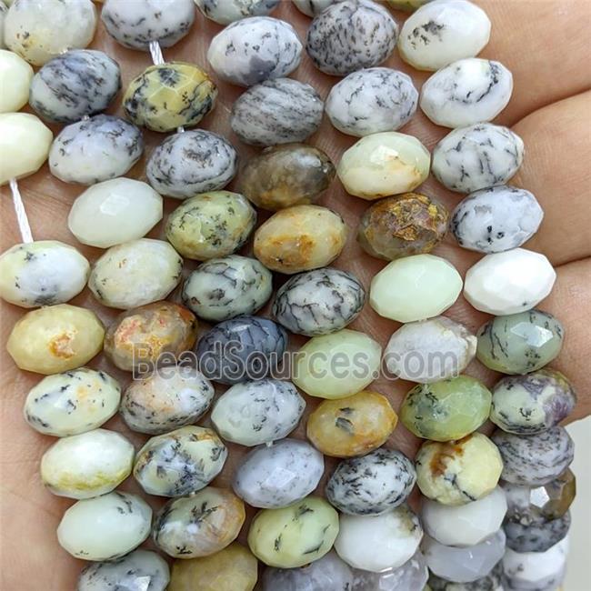 Natural Moss Opal Beads Faceted Rondelle Multicolor