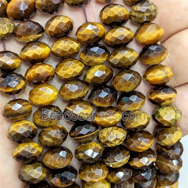 Natural Tiger Eye Stone Beads Faceted Rondelle