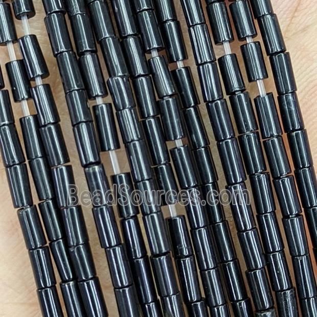 Natural Black Jasper Tube Beads