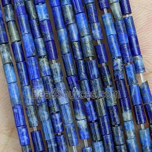 Natural Lapis Lazuli Tube Beads Blue