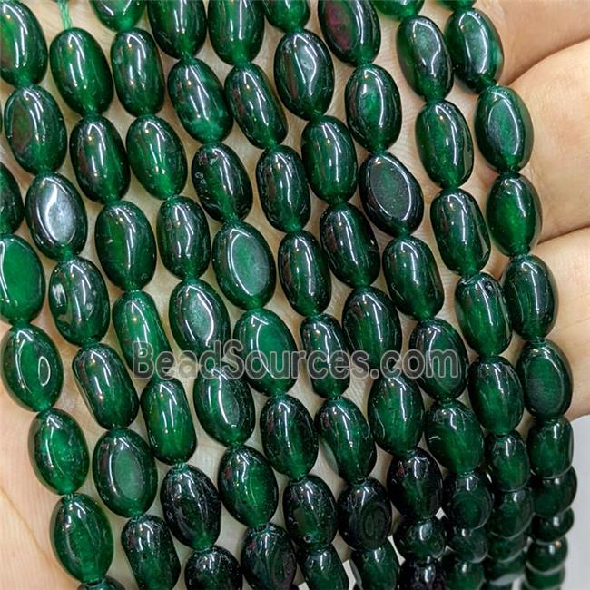 Green Jade Oval Beads Dye