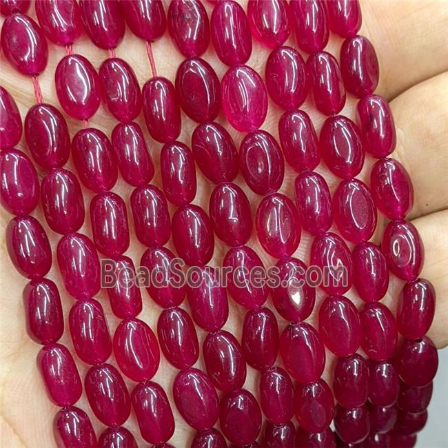 Red Jade Oval Beads Dye