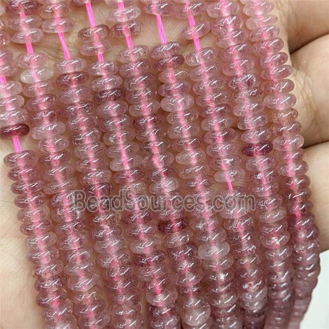 Natural Pink Strawberry Quartz Heishi Beads