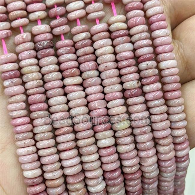 Natural Pink Wood Lace Jasper Heishi Beads