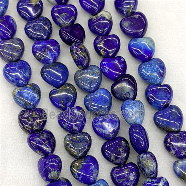 Natural Blue Lapis Lazuli Heart Beads