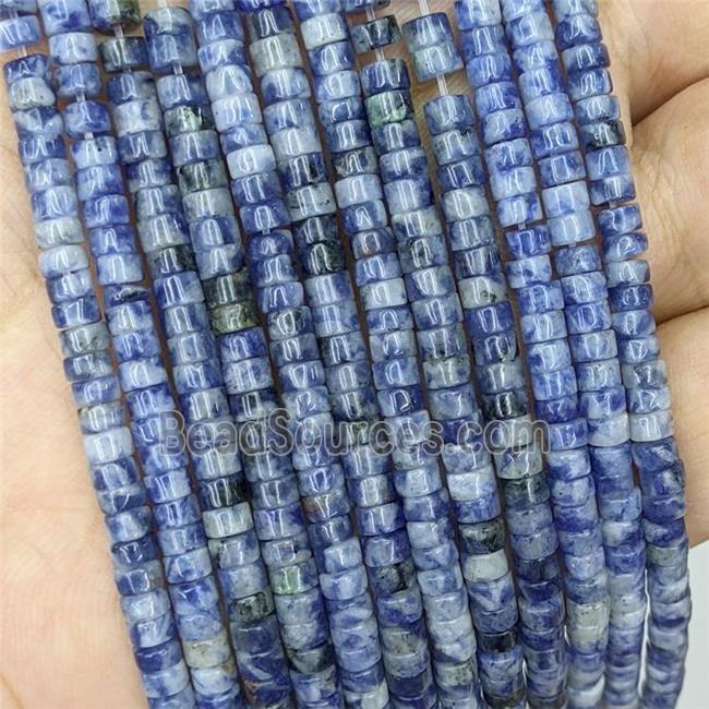 Natural Blue Dalmatian Jasper Heishi Beads