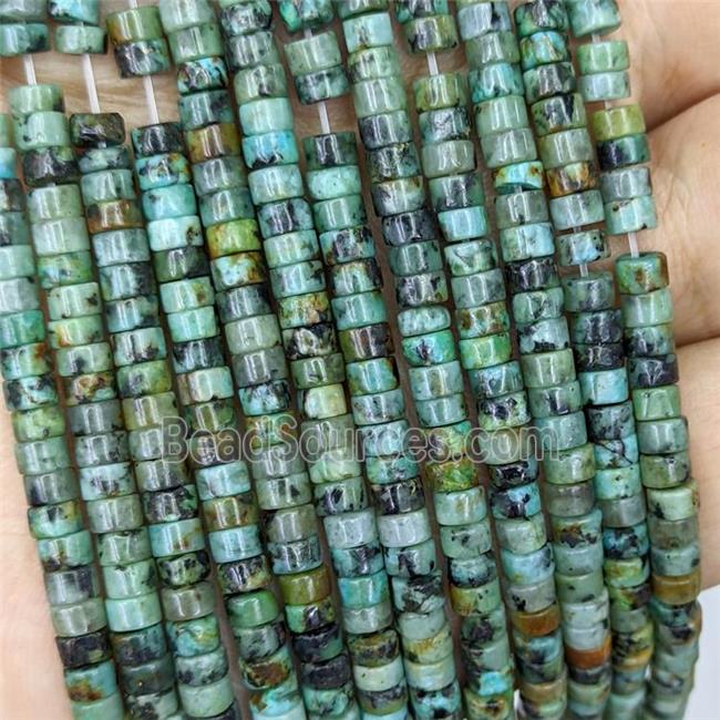 Natural Green African Turquoise Heishi Beads