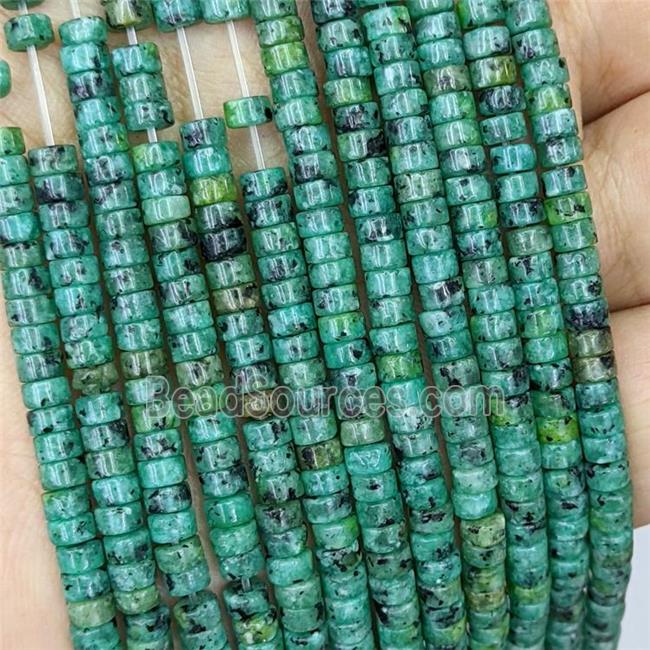 Natural Marble Heishi Beads Green Dye