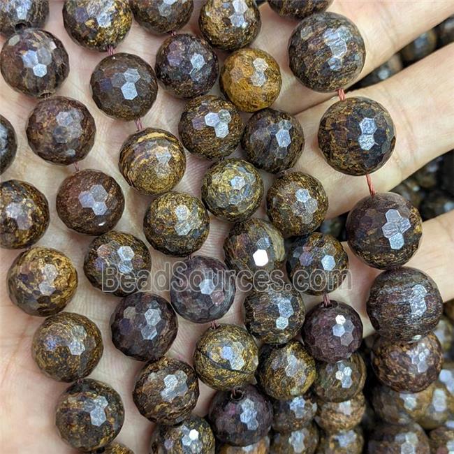 Natural Bronzite Beads Faceted Round