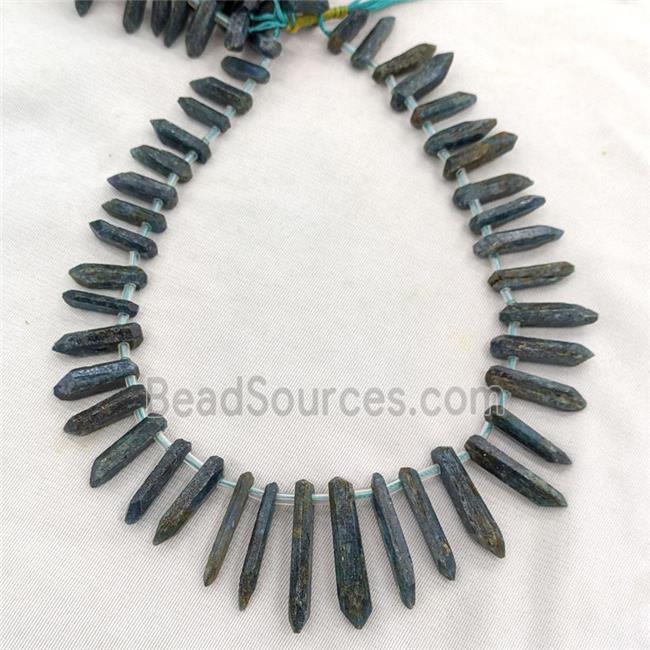 Natural Kyanite Beads Stick Graduated Topdrilled