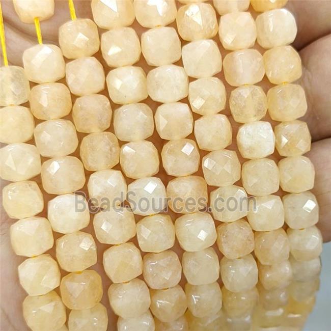 Golden Jade Beads Dye Faceted Cube